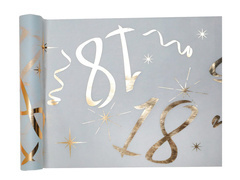 Suport de masă imprimat pentru aniversarea a 18 ani - 30 cm x 5 m - 1 buc.