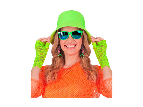 Mănuși din dantelă verde neon