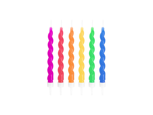 Lumânări aniversare colorate - 8,5 cm - 6 buc.