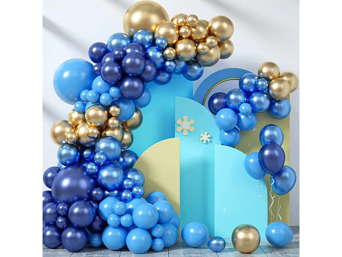 Set de baloane pentru ghirlandă în culori auriu-albastru – 91 de bucăți.