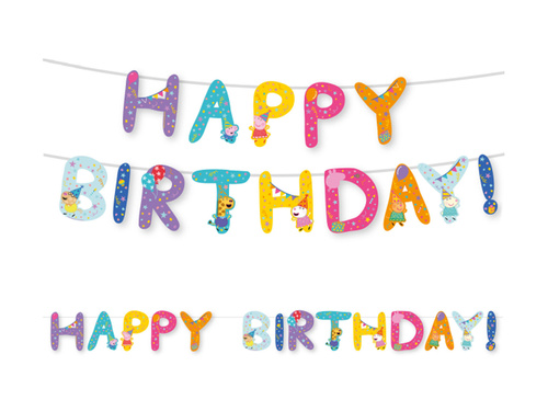 Fericit ziua de naștere Peppa Pig banner - 320 cm - 1 buc.