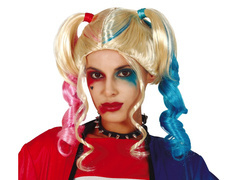 Peruca a'la Harley Quinn cu cozi de cal