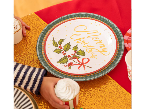 Farfurii de Crăciun Holly - 22,8 cm - 10 buc.