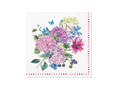 Șervețele aniversare Buchet de hortensii - 33 cm - 20 buc.