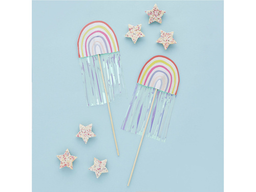 Toppere pentru tort Rainbow - 20cm x 7.5cm -5 buc.