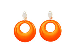 Cercei clip-on neon portocaliu