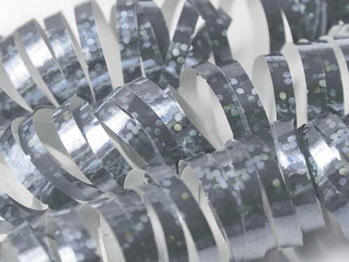 Serpentină holografică - argintiu - 18 buc.