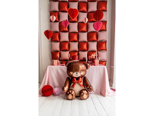 Ursuleț de pluș în picioare balon din folie - 59 x 88 cm - 1 buc.