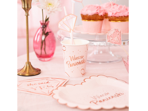 Cupe roz pentru noaptea burlăcițelor - 220 ml - 6 buc.