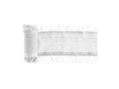 Decorațiune de masă cu ciucuri - alb - 15 cm x 3 m - 1 buc.