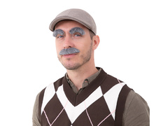 Mustață gri cu sprâncene Bunic - 1 buc.