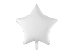 Balon cu stea din folie, alb pastel - 42 cm - 1 buc.