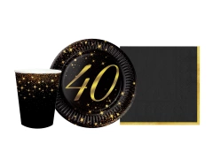 Set de hârtie strălucitoare pentru o petrecere aniversară de 40 de ani - 44 de bucăți