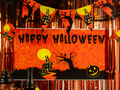 Halloween Haunted House steag banner - 500 cm - 1 buc.