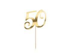 Gold fifties cake topper - 20.5 cm - 1 buc.