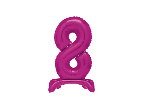 Balon din folie în picioare numărul 8 roz - 76 cm - 1buc.