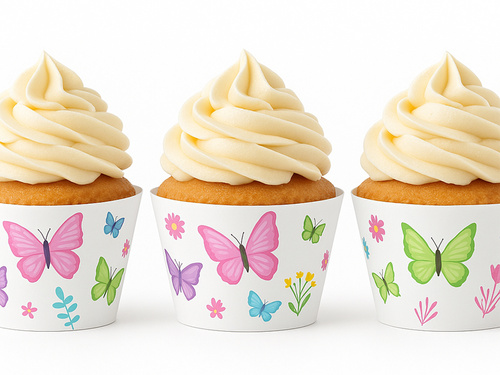 Folii pentru cupcakes Fluturi - 6 buc.