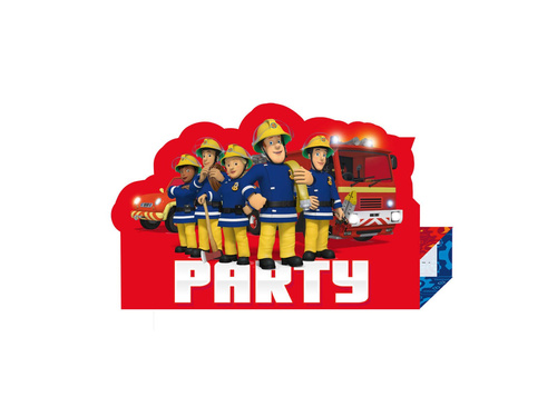 Invitații aniversare Fireman Sam - 8 buc.