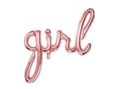 Foliu balon roz auriu Cuvânt fată - 77 x 70 cm