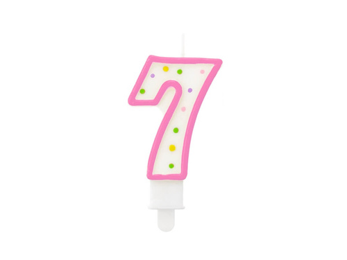 Lumânare numărul 7 cu puncte - 1 buc.