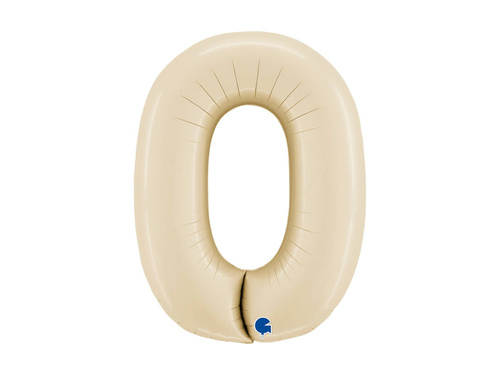 Balon cu numărul 0 din folie satin crem - 26" - 1 buc.