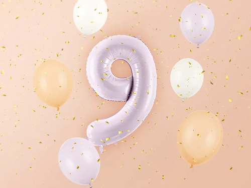 Balon din folie violet numărul 9 - 72 cm - 1 buc.