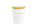 Pahare de hârtie Elegant Gold alb - 270 ml - 6 buc.