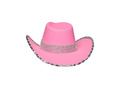 Pălărie de cowboy cu paiete roz - 1 buc.