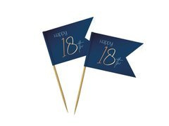 Culegătoare de brioșe albastru marin Happy 18th - 36 buc.