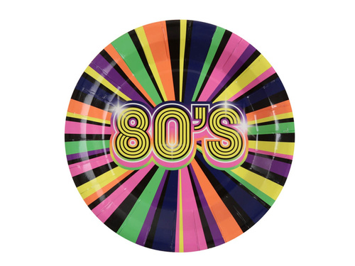 80's 80's farfurii de hârtie - 22,5 cm - 10 buc.