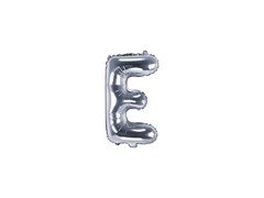 Balon din folie litera "E" argintiu - 35 cm