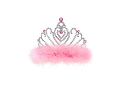 Tiară cu blană roz