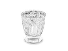 Suporturi de lumânări din sticlă - argintiu - 8 cm - 4 buc.