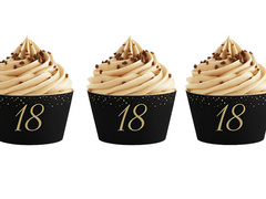 Garnituri spumante pentru cupcake pentru a 18-a aniversare - 6 buc.