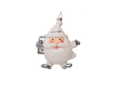 Decorațiune pentru bradul de Crăciun Moș Crăciun alb - 13 cm - 1 buc.