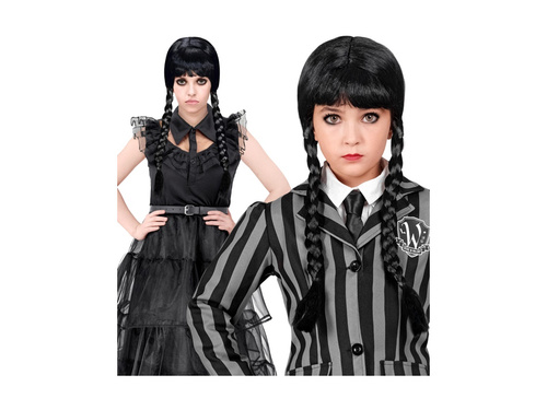 Peruca neagră cu împletituri