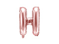 Balon din folie litera "H" roz și auriu - 35 cm