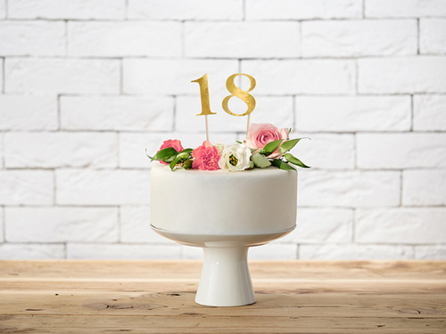 Numere de masă metalice aurii - 11 buc.