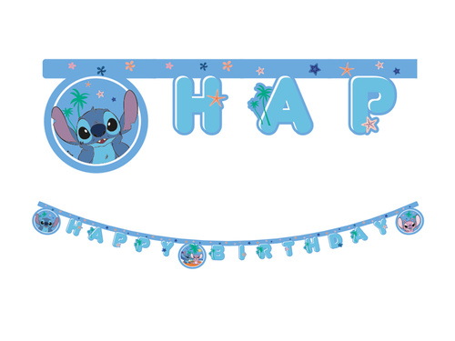 Banner Happy Birthday Stitch & Angel - 1 buc.