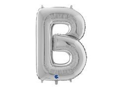 Balon din folie argintiu litera B - 66 cm - 1 buc.