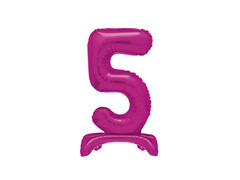 Balon din folie în picioare numărul 5 roz - 76 cm - 1buc.