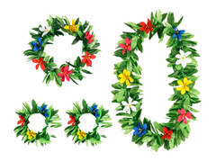 Set - set verde hawaiian - 4 piese