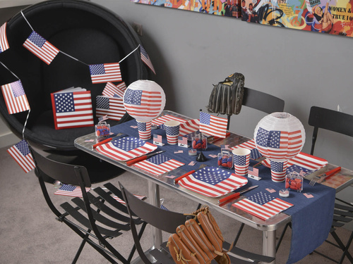 Șervețele de hârtie cu steagul SUA - 33 cm - 20 buc.