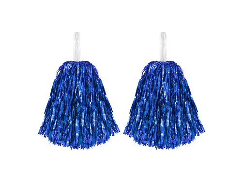 Pompoane majorete albastru metalic - 2 buc.