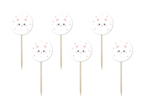 Pickere pentru tort Sweet Kitten - 6 buc.