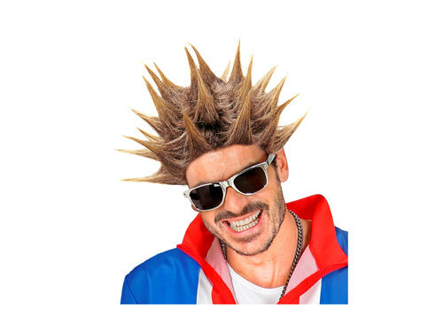 Spiked punk peruca maro