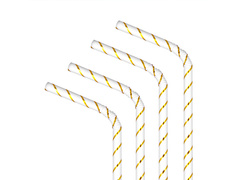 Paie de hârtie cu dungi - 19,5 cm - 10 buc.