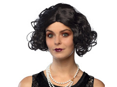 Peruca retro neagră - 1 buc.