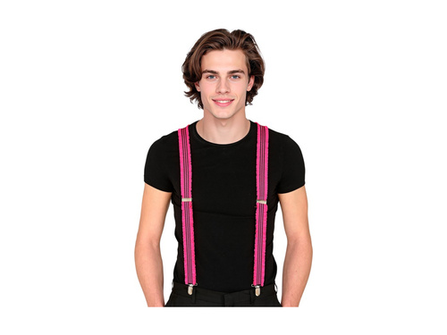 Bretele roz neon cu volane