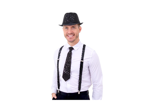 Bretele cu paiete - negru - 1 buc.